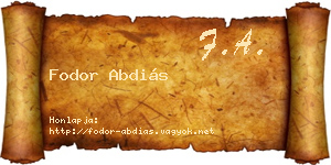 Fodor Abdiás névjegykártya